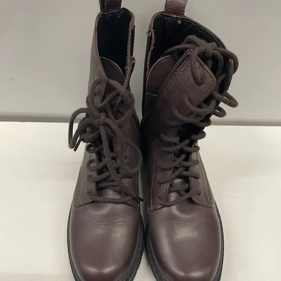 Steve Madden Brown Lace‑Up Combat Boots – Women’s Leather Boots - Picture 2 of 5